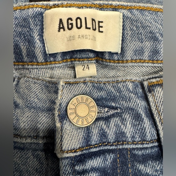 Agolde Light Blue Wilder Distressed Jeans 24 NWOT - Picture 3 of 4